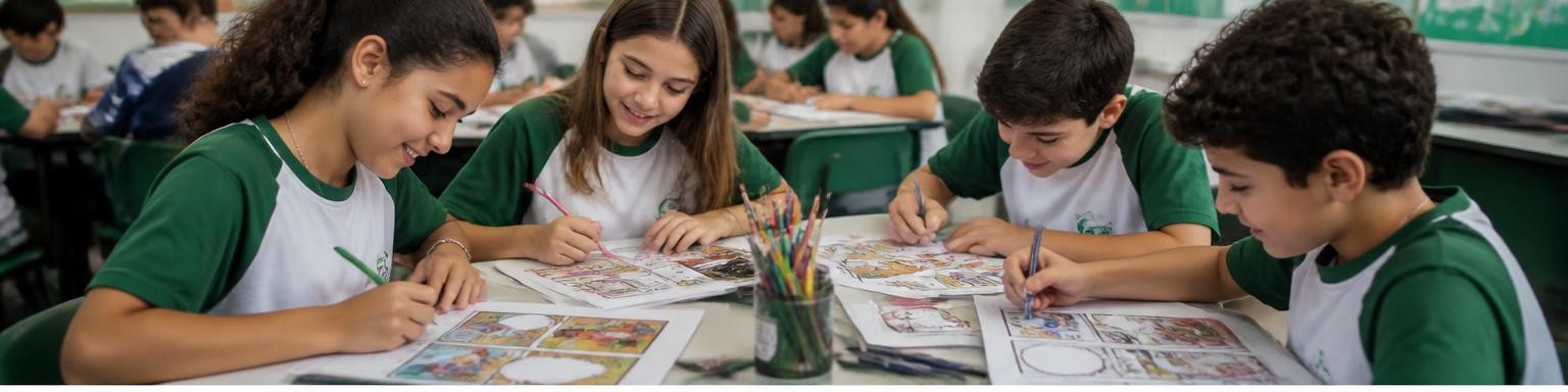 Produção de histórias em quadrinhos da turma do 6º ano